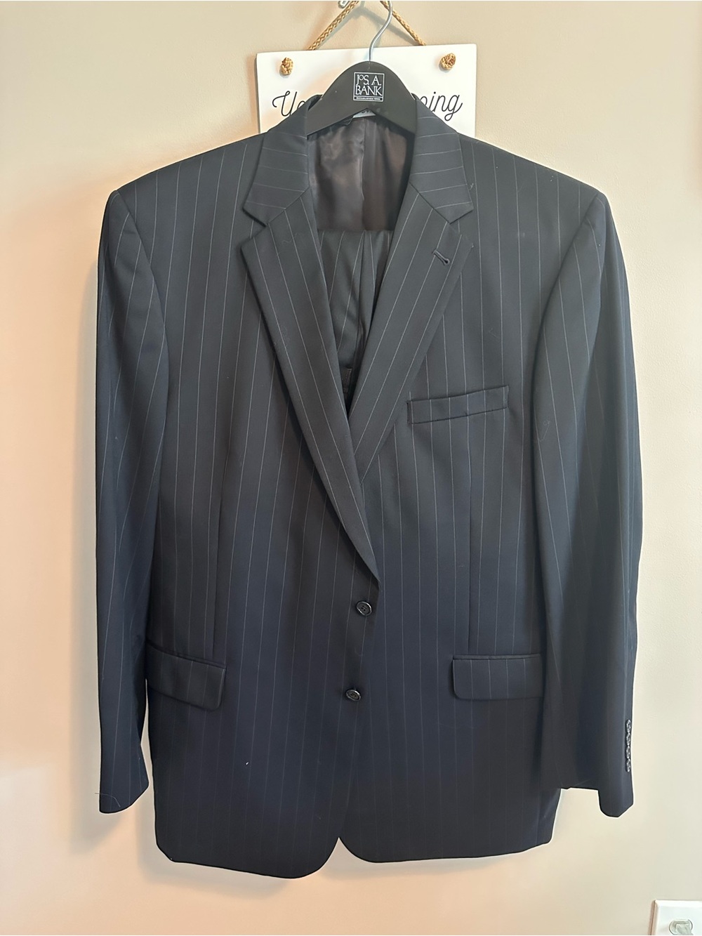 Jos. A. Bank Men’s Navy Pinstripe Suit Jacket and Pants